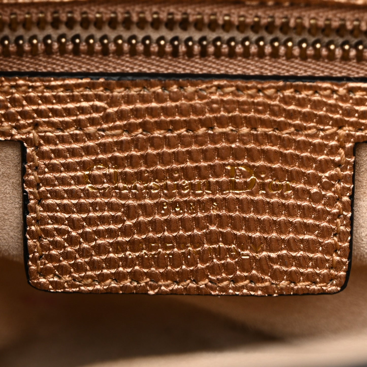 Metallic Lizard Saddle Bag Gold