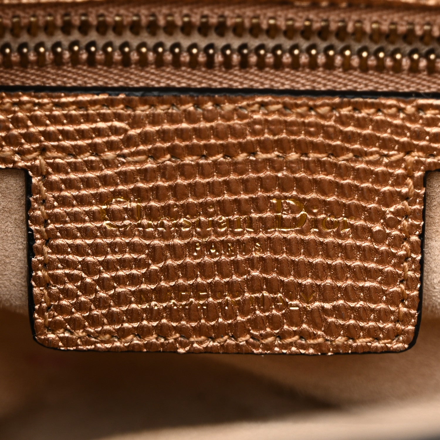 Christian Dior Metallic Lizard Saddle Bag Gold 6 of 10