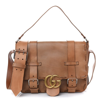 Gucci Calfskin Marmont Mens Messenger Bag Light Brown 1 of 9