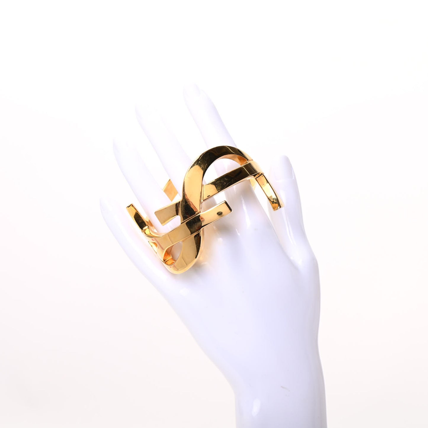 Brass Monogram Medium Cuff Bracelet Gold