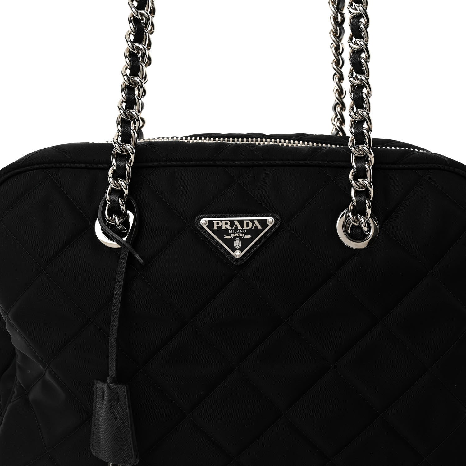 Prada Nylon Tessuto Impuntu Quilted Shoulder Bag Black 7 of 10