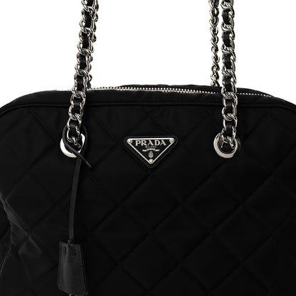 Prada Nylon Tessuto Impuntu Quilted Shoulder Bag Black 7 of 10