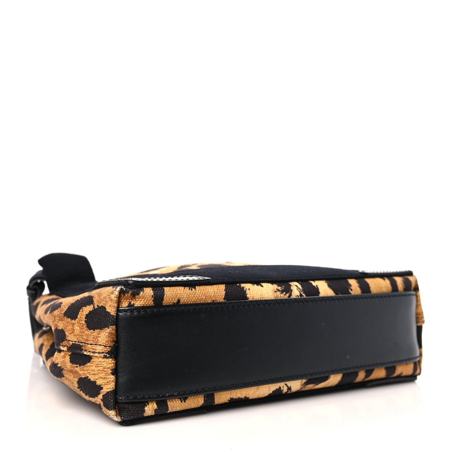 Cotton Canvas Satin Calfskin Leopard Print Navy Cabas XS Beige Black