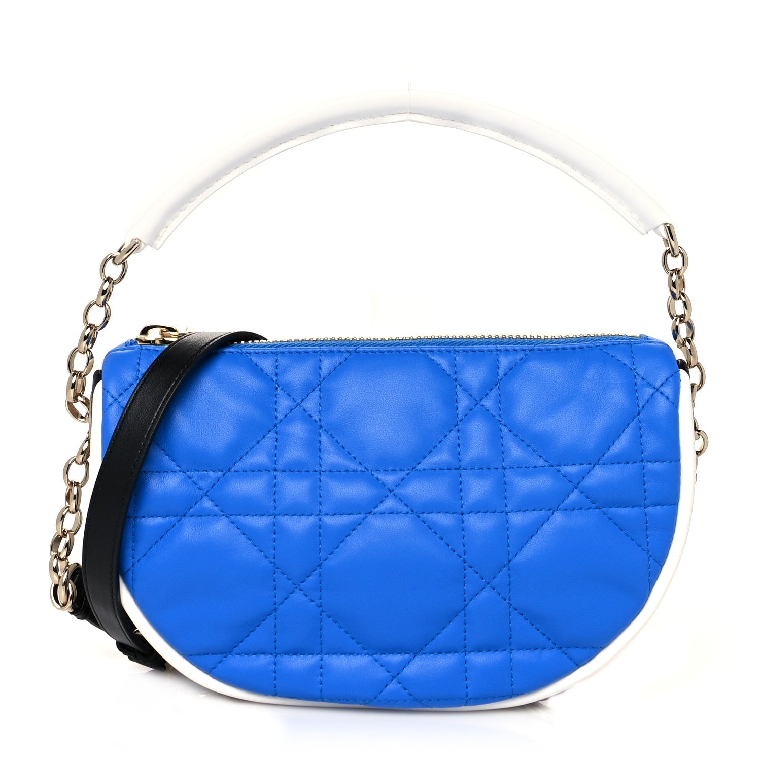 Christian Dior Lambskin Cannage Small Dior Vibe Hobo Bag Fluorescent Blue 1 of 10