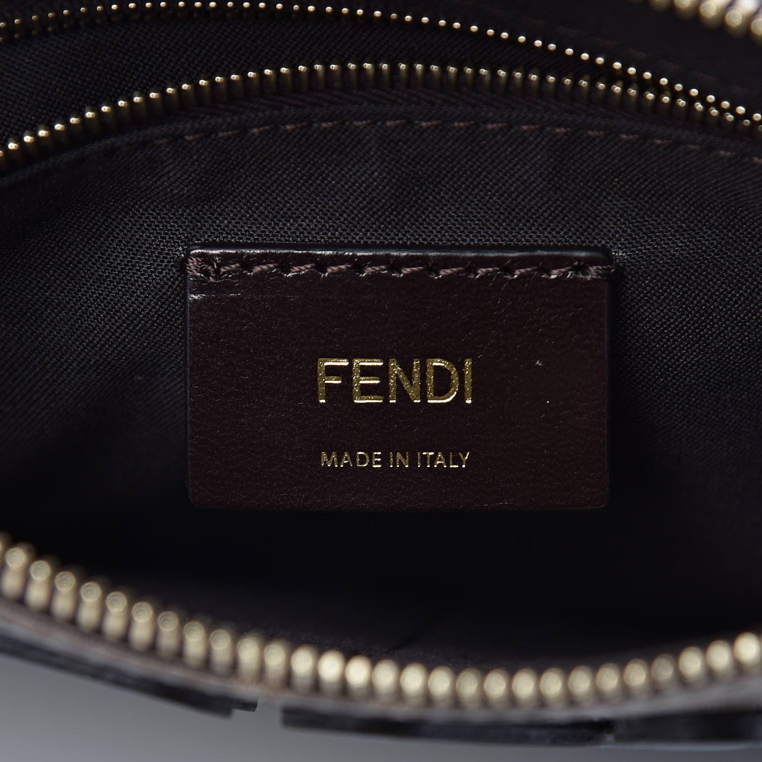 Fendi X FILA Glazed Fabric Vitello Century FF 1974 Mania Crossbody Messenger Mogano Panna Blueberry 6 of 9