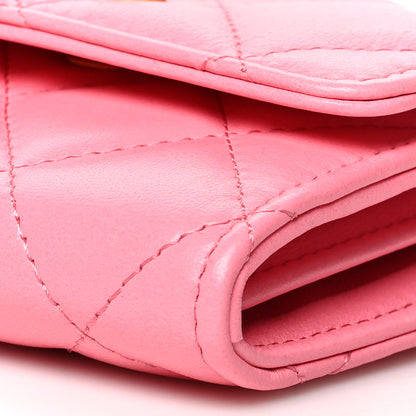 Chanel Lambskin Quilted Pearl Crush Clutch With Chain Pink 9 of 9
