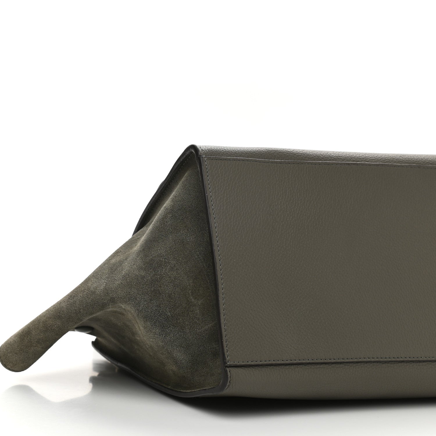 Celine Drummed Calfskin Suede Medium Trapeze Souris 8 of 9