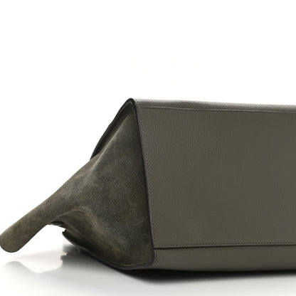Celine Drummed Calfskin Suede Medium Trapeze Souris 8 of 9