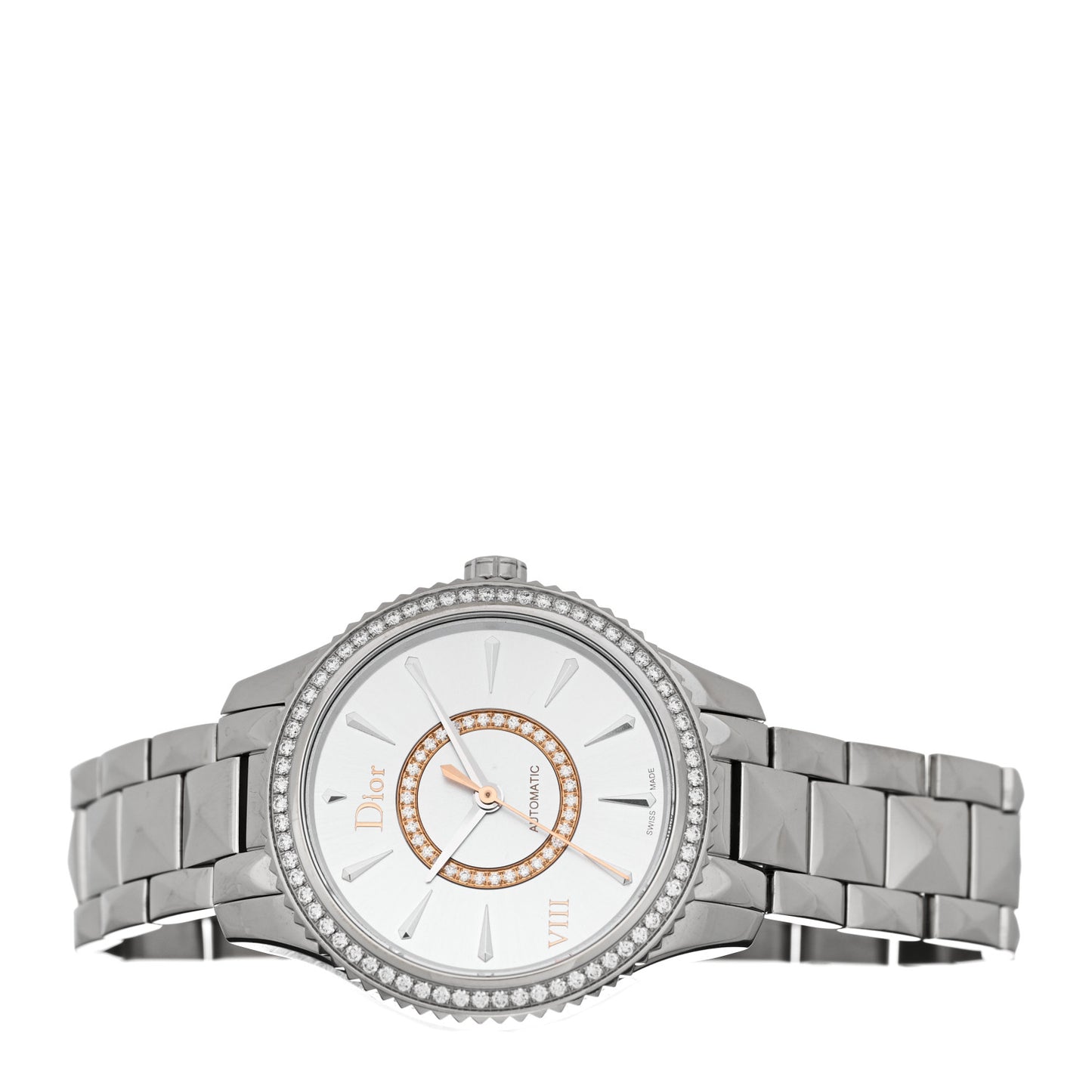 Stainless Steel Diamond Bezel 32mm Dior VIII Montaigne Automatic Watch