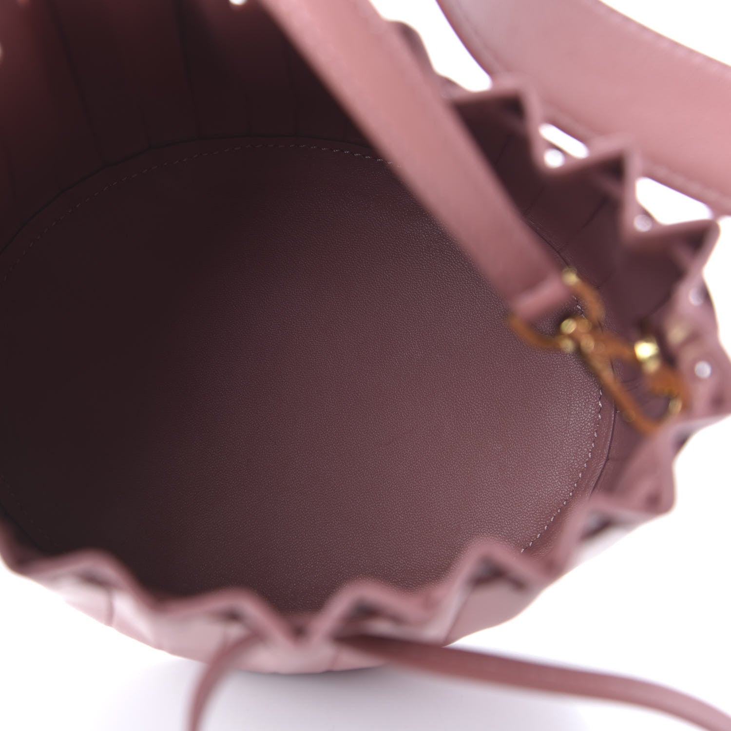 Mansur Gavriel Vegetable Tanned Calfskin Pleated Mini Bucket Bag Blush 5 of 9