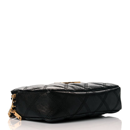 Saint Laurent Grained Lambskin Quilted Mini Becky Double Zip Bag Black 4 of 11
