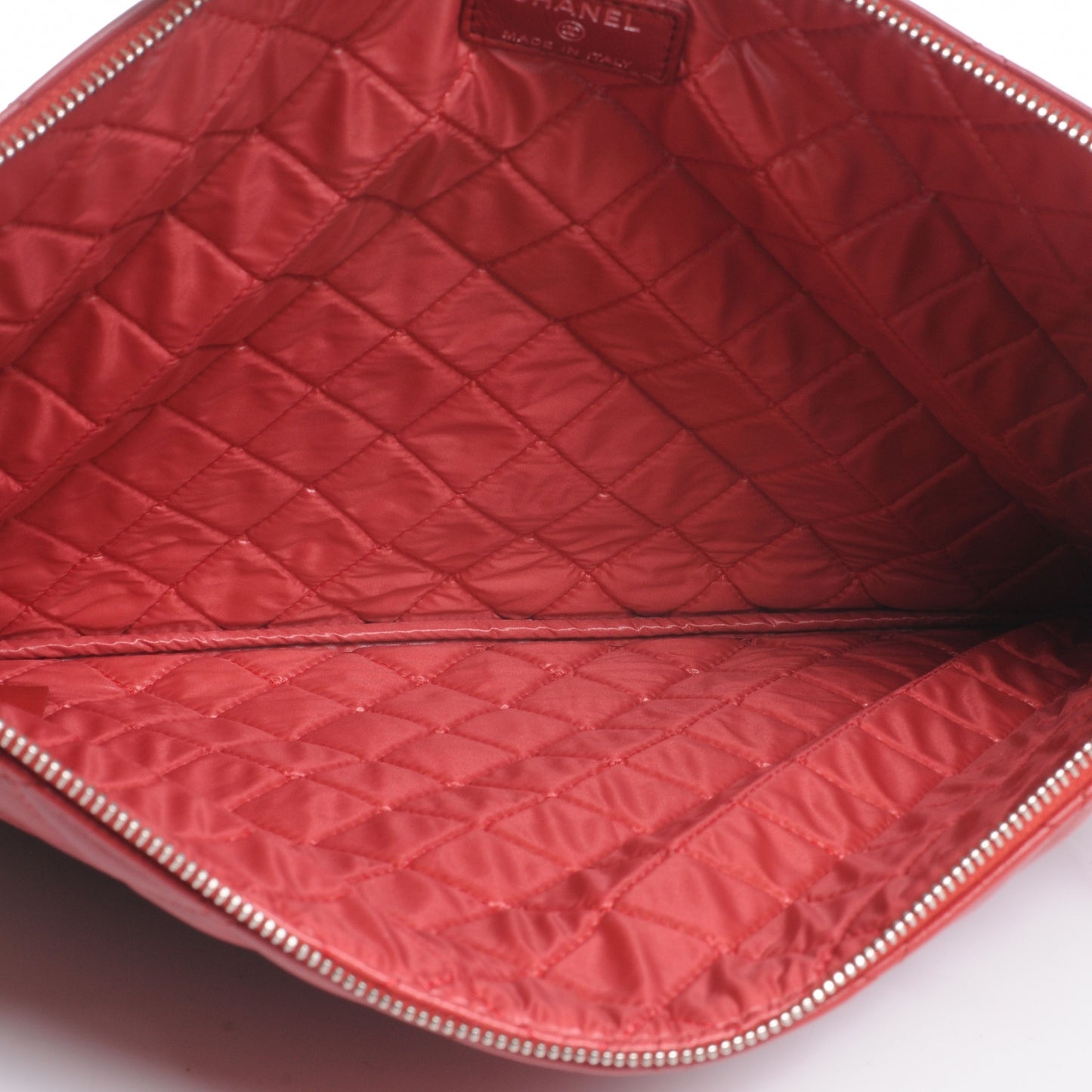 Lambskin Quilted Large Cosmetic Case Rouge