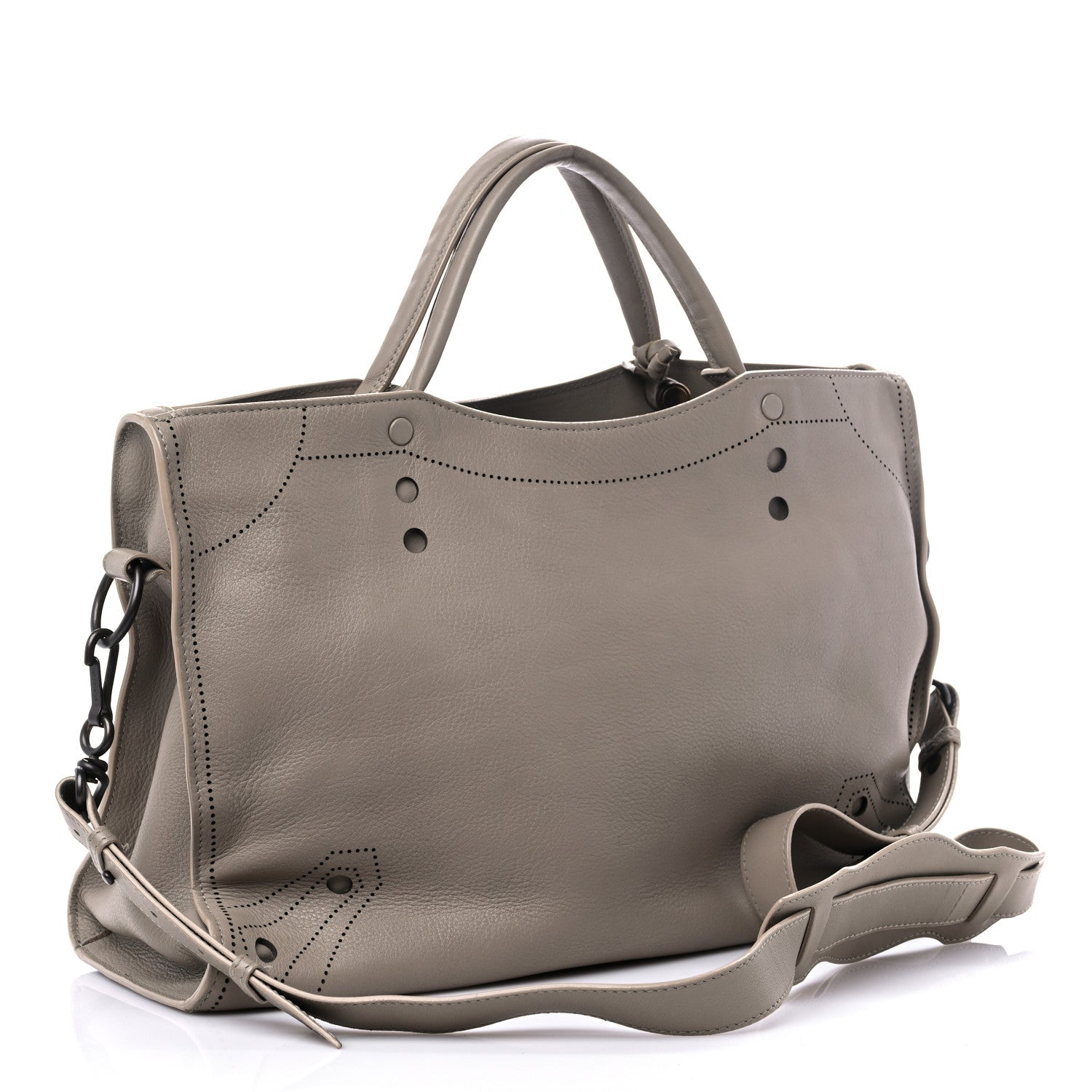 Balenciaga Veau Soyeux Perforated Blackout Hardware City Gris Cendre 2 of 13