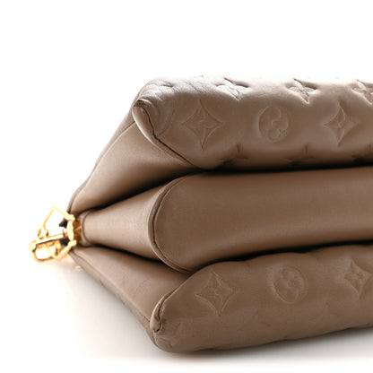 Louis Vuitton Lambskin Embossed Monogram Coussin MM  Taupe 8 of 9