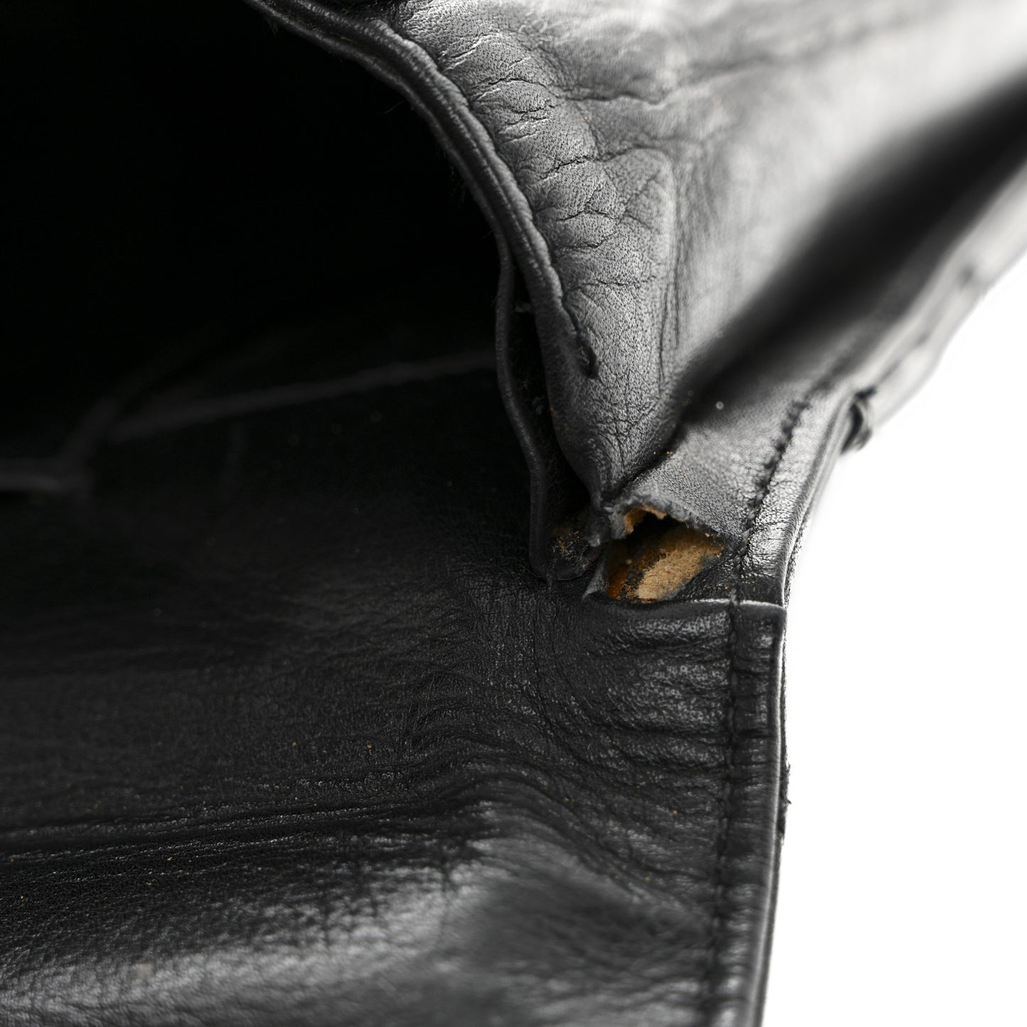 Lambskin Stitched Briefcase Bag Black