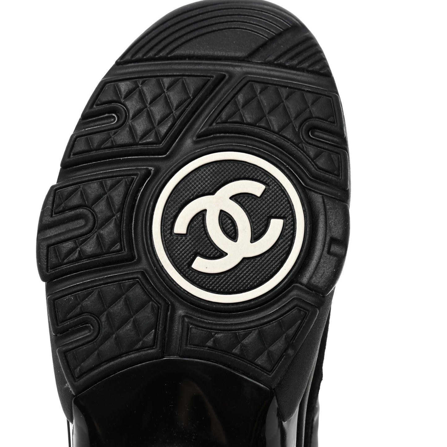 Fabric Calfskin Suede CC Sneakers 39.5 Black