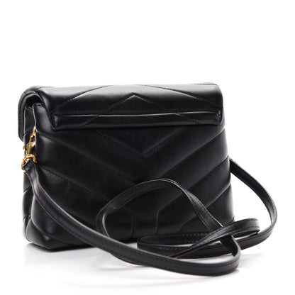 Saint Laurent Calfskin Y Quilted Monogram Toy Loulou Crossbody Bag Black 3 of 11