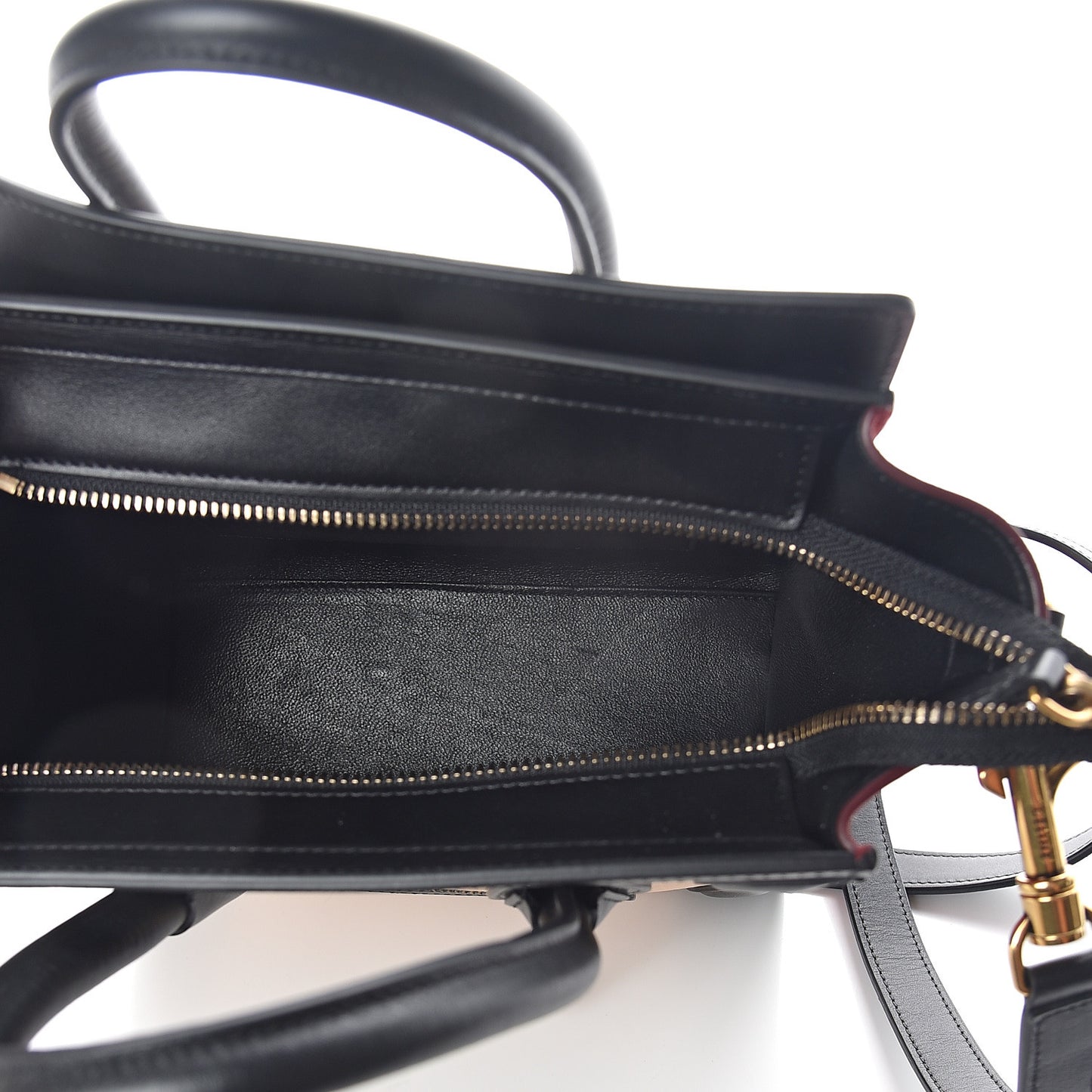 Drummed Calfskin Nubuck Nano Tri-Color Luggage Ruby