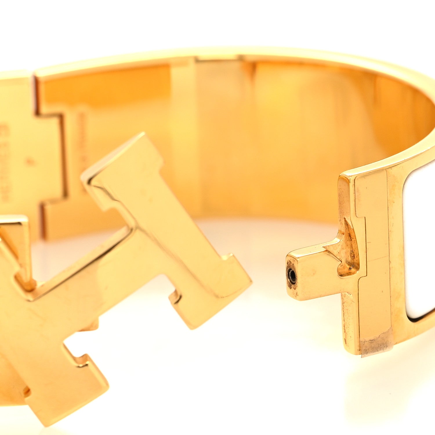Hermes Enamel Wide Clic Clac H Bracelet GM White 4 of 5