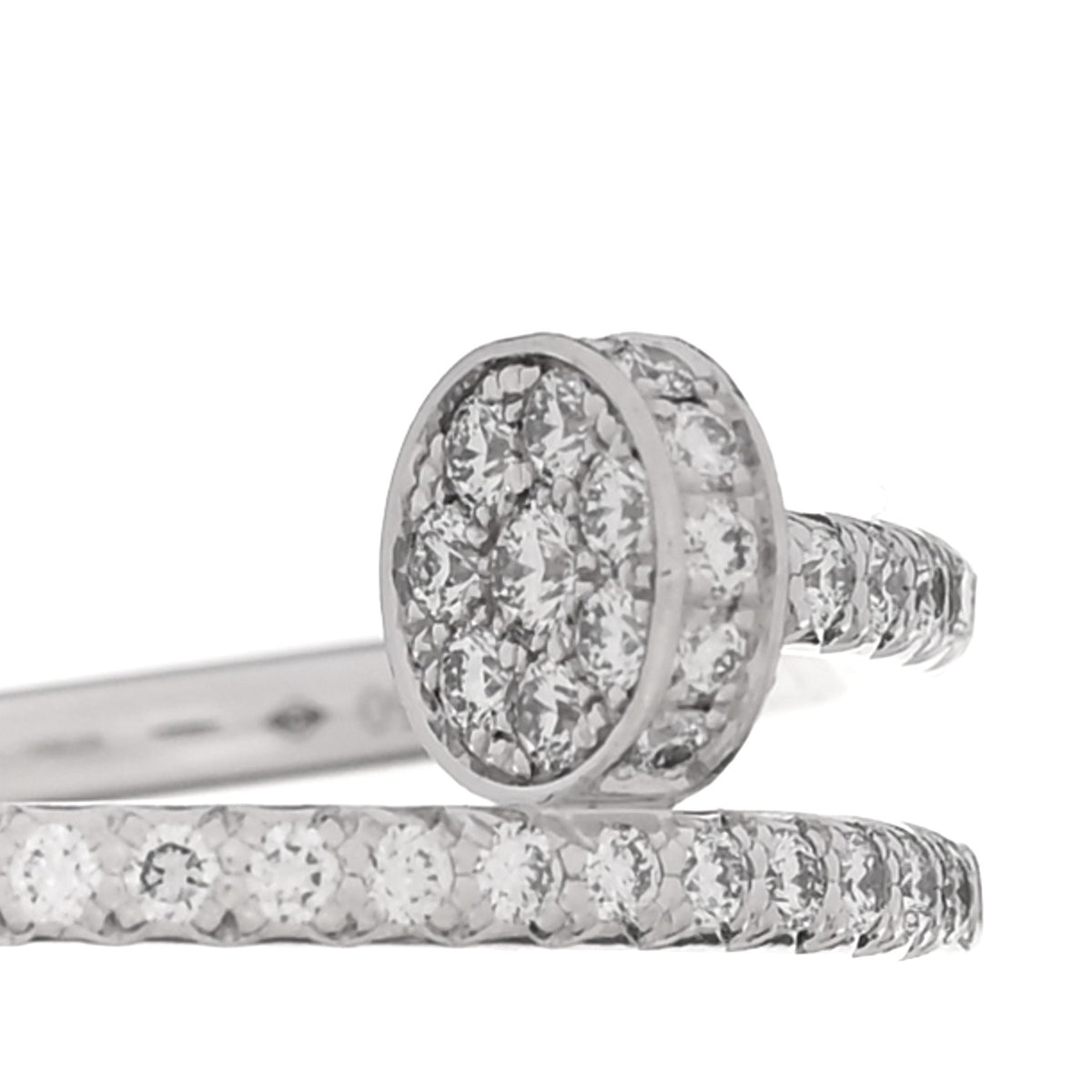 Cartier 18K White Gold Diamond Juste Un Clou Paved Ring 51 5.75 4 of 6