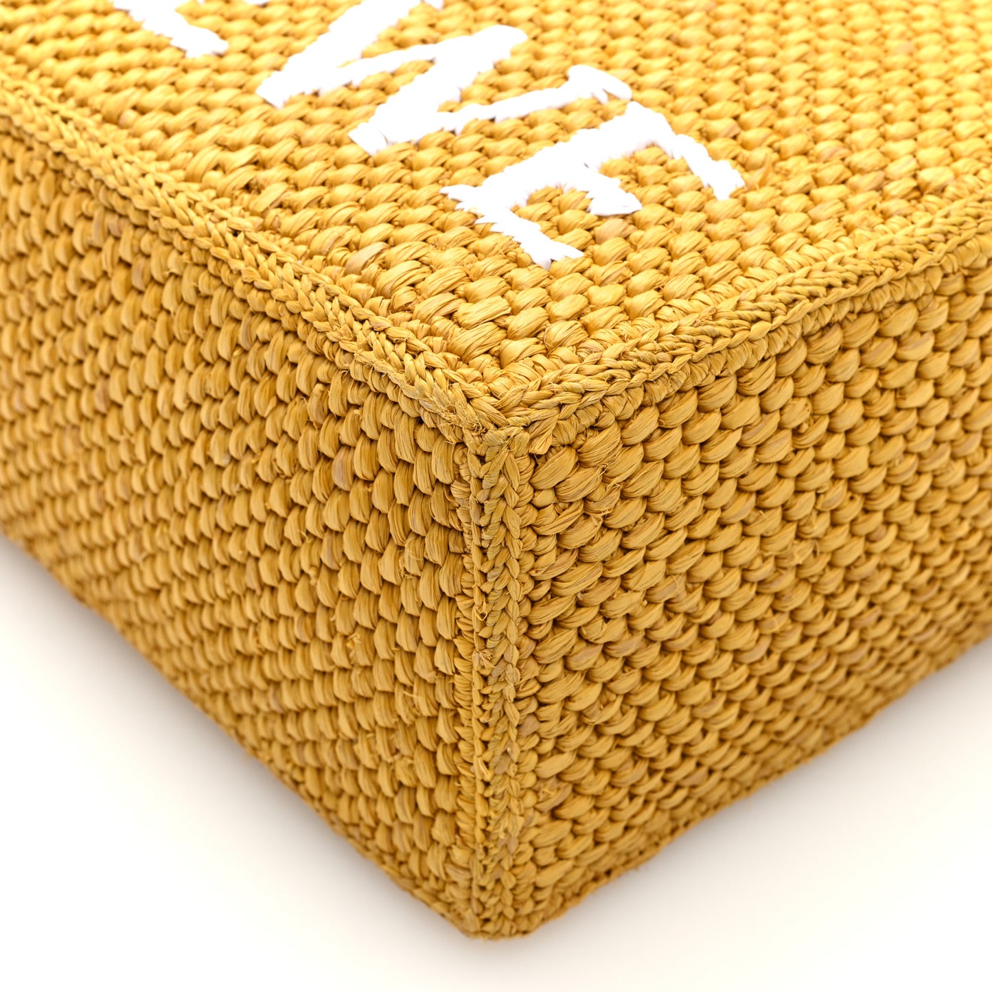 X PAULA'S IBIZA Raffia Font Tote Ochre