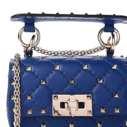 Valentino Garavani Nappa Micro Rockstud Spike Shoulder Bag Blue 9 of 10