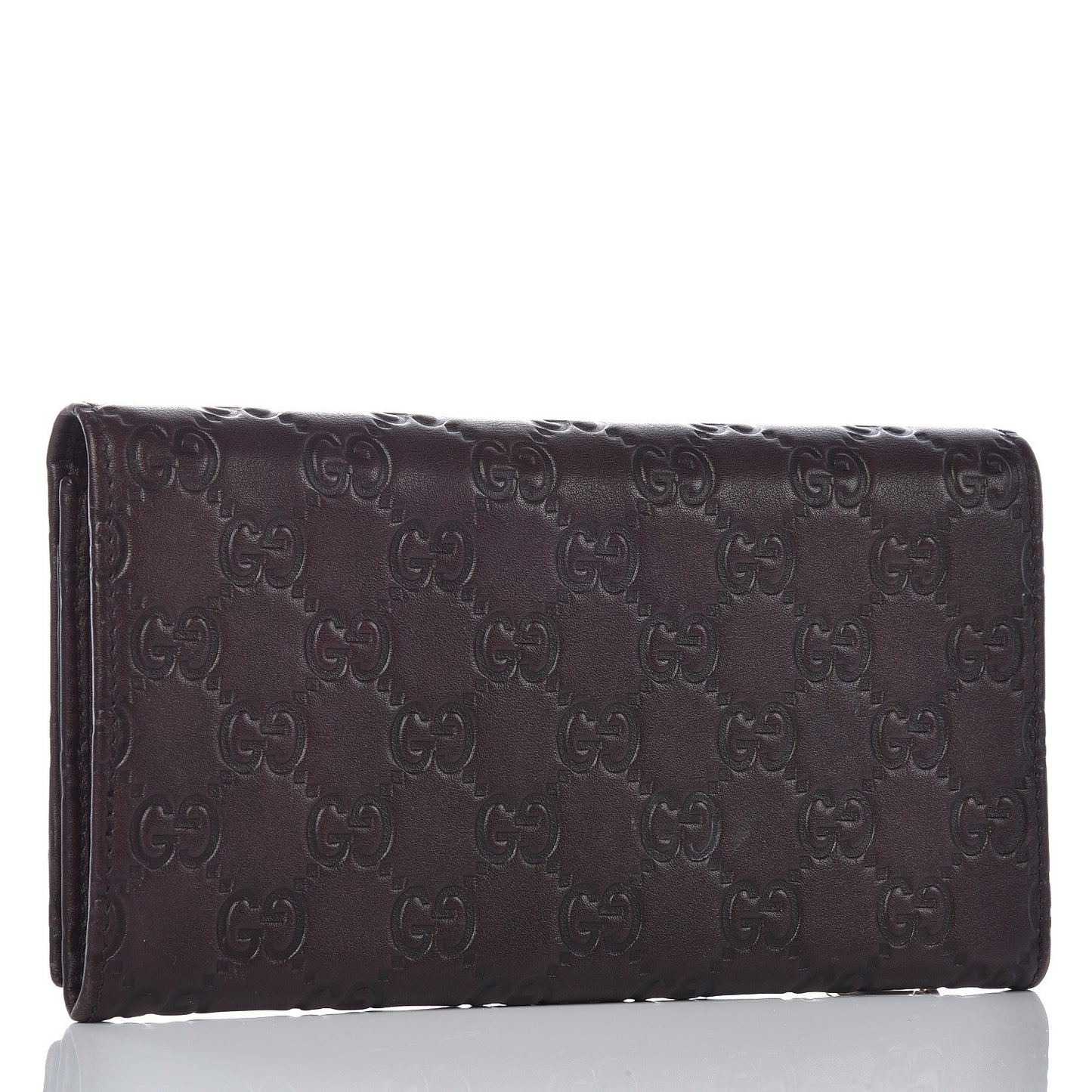 Guccissima Signature GG Pierce Continental Wallet Chocolate