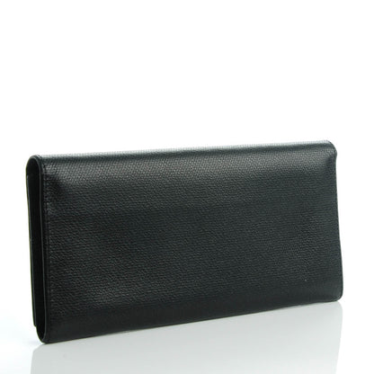 Saint Laurent Vintage Textured Calfskin Continental Flap Wallet Black 3 of 7