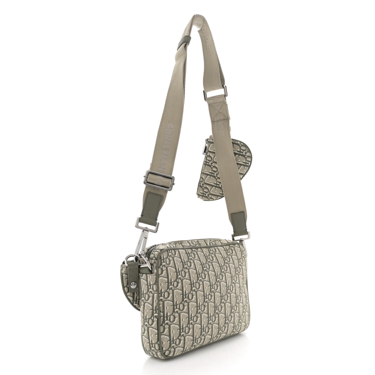 Oblique Saddle Triple Pouch Green