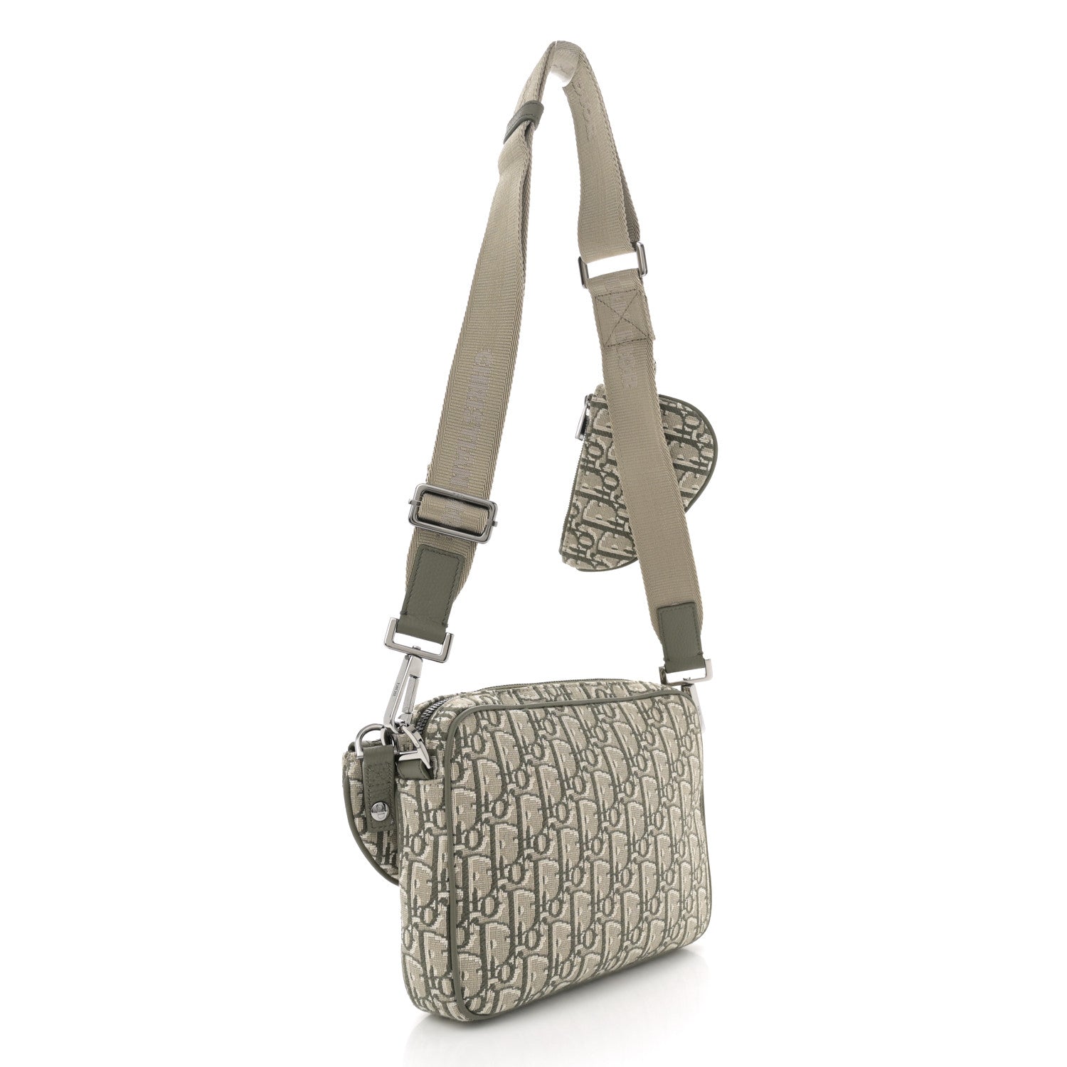 Christian Dior Oblique Saddle Triple Pouch Green 2 of 10