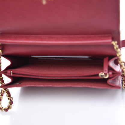 Chanel Caviar Quilted Boy Square Wallet on Chain WOC Burgundy 5 of 11