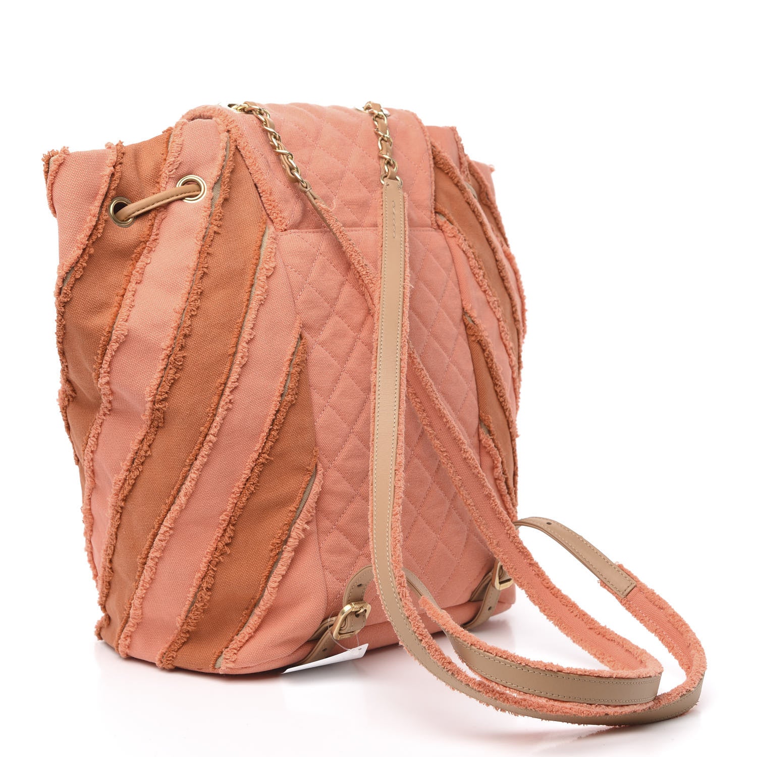Chanel Canvas Chevron Cuba Patchwork Backpack Orange 2 of 11