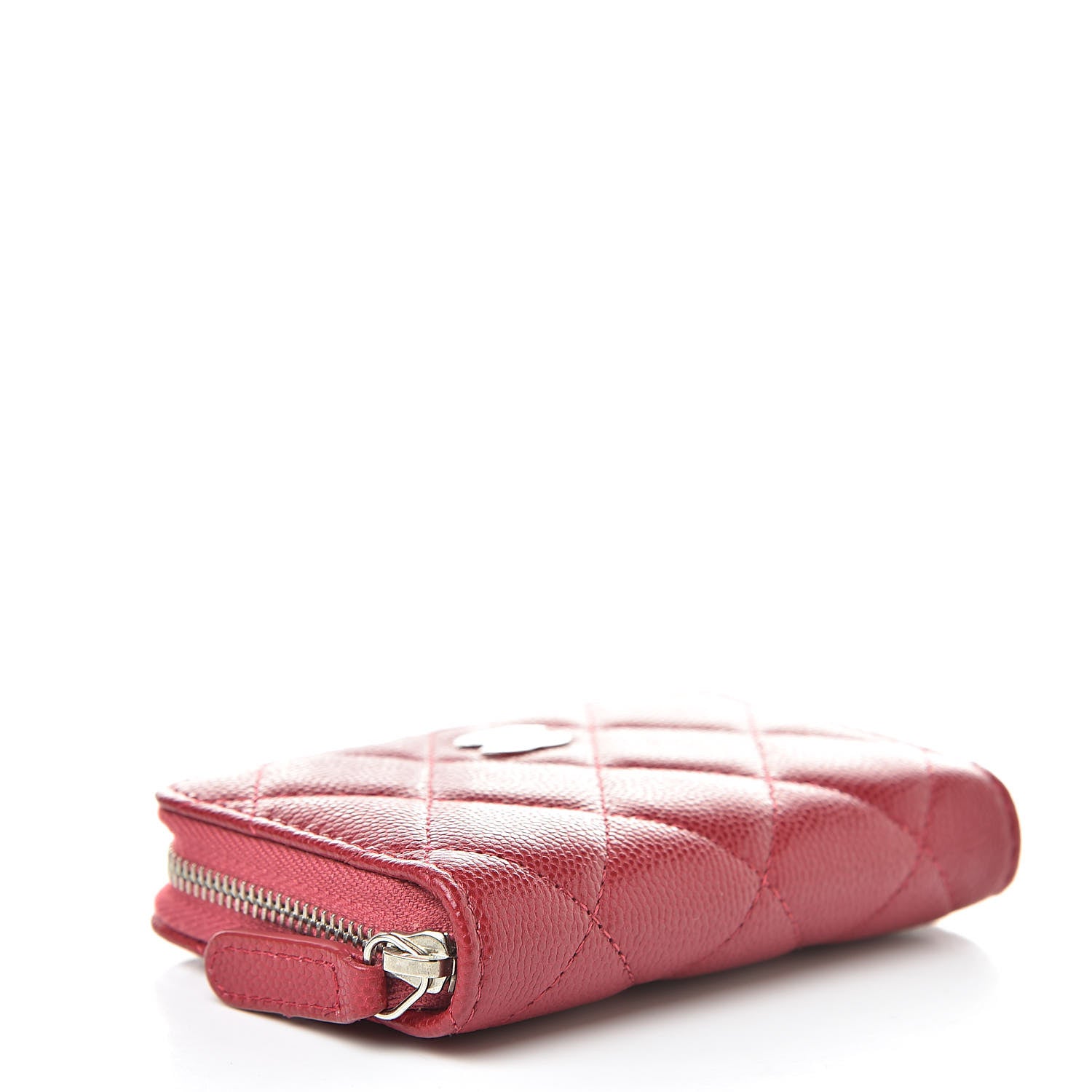Chanel Caviar Quilted Zip Coin Purse Dark Pink 4 of 7