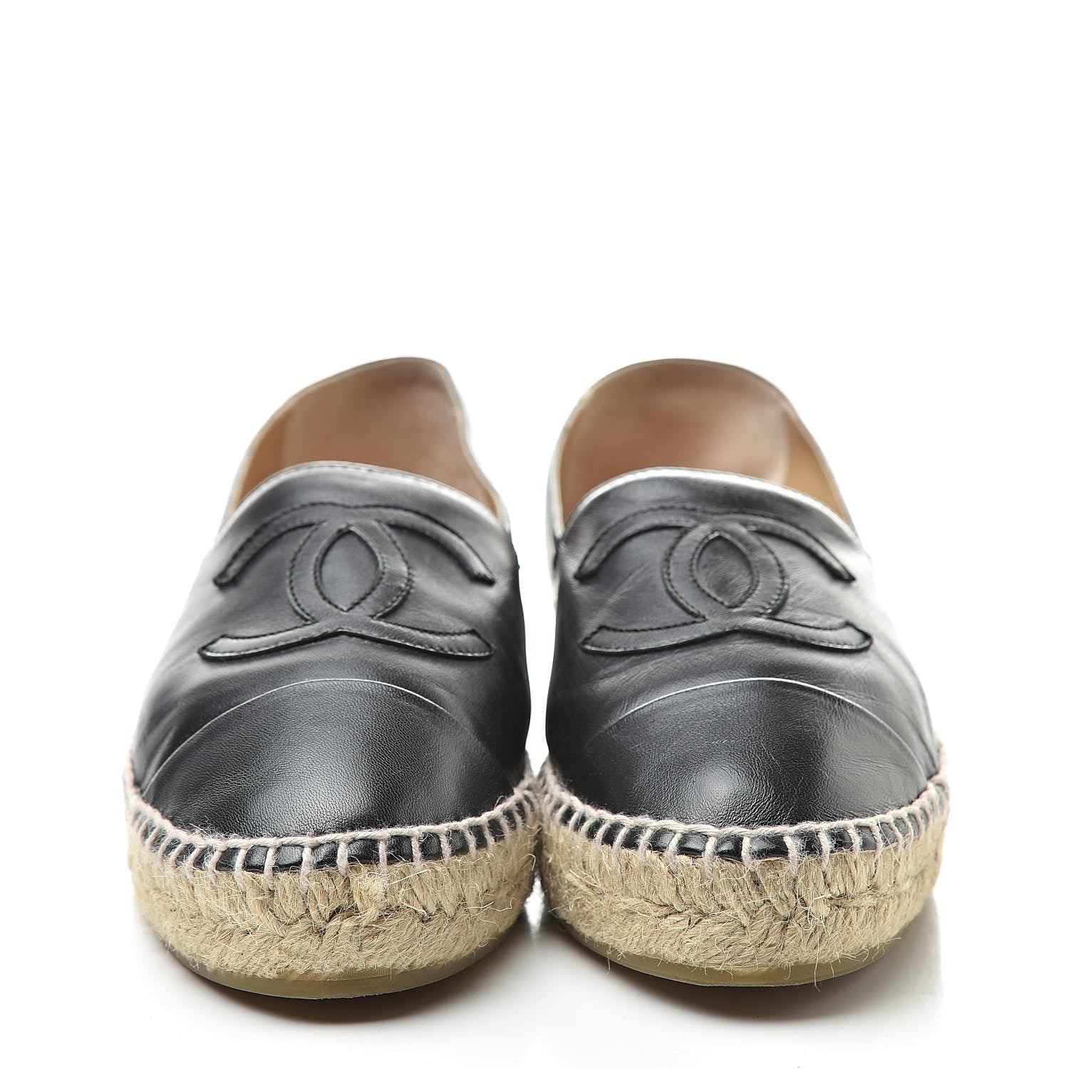 Chanel Lambskin CC Espadrilles 37 Black 2 of 12