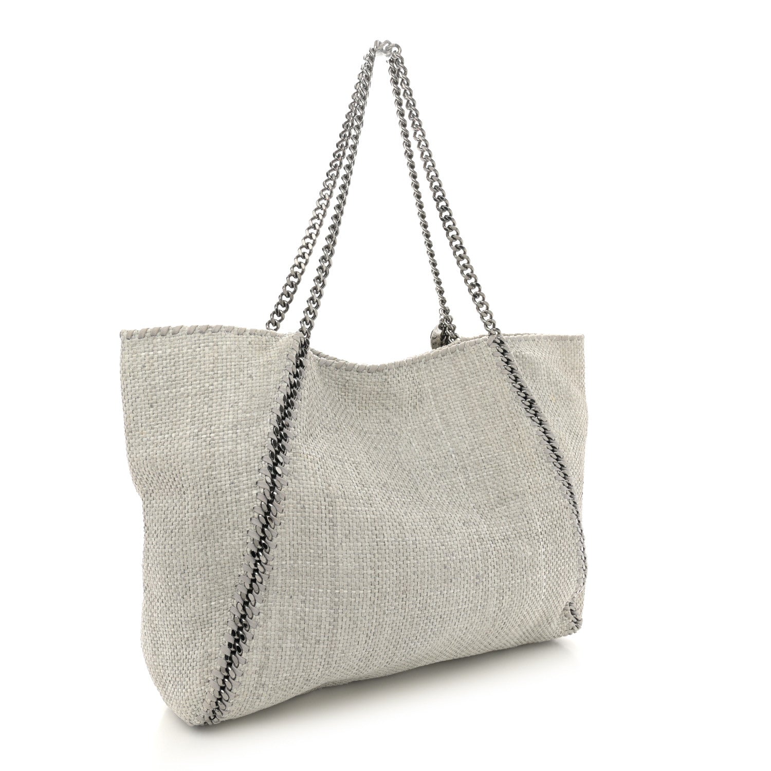 Stella McCartney Woven Raffia Falabella Tote Bag Black 3 of 10
