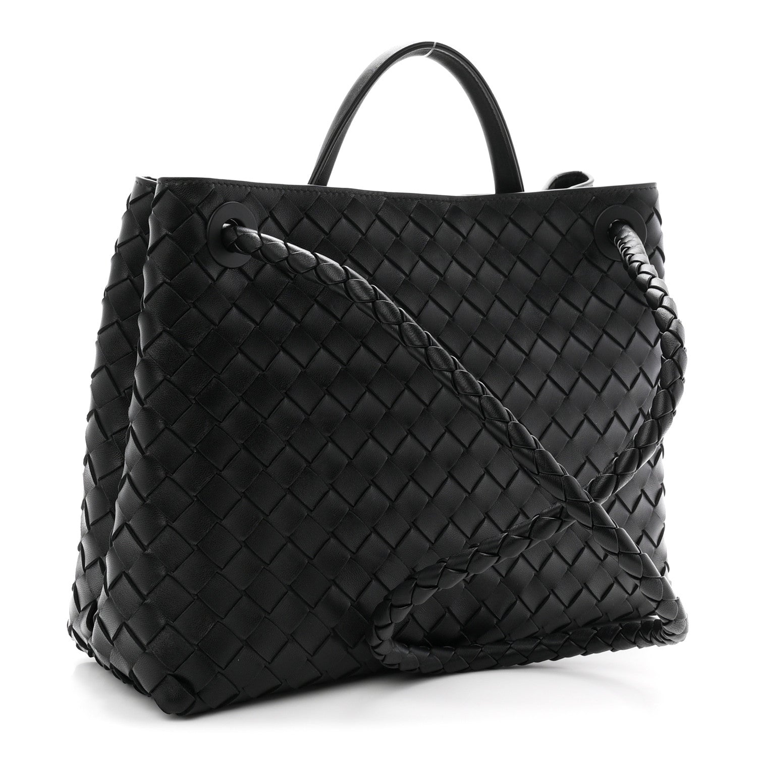 Bottega Veneta Nappa Intrecciato Medium Andiamo Shoulder Bag Black 3 of 9