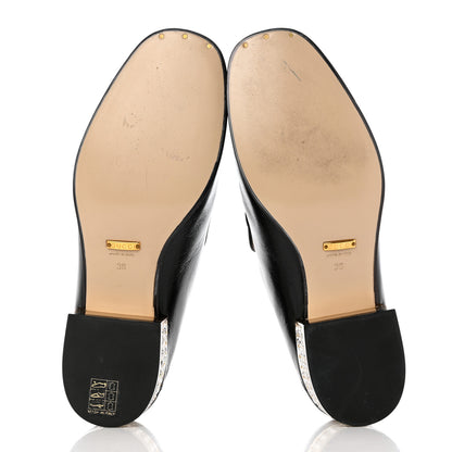 Gucci Goatskin Crystal Womens Horsebit Loafers 38 Black 5 of 9