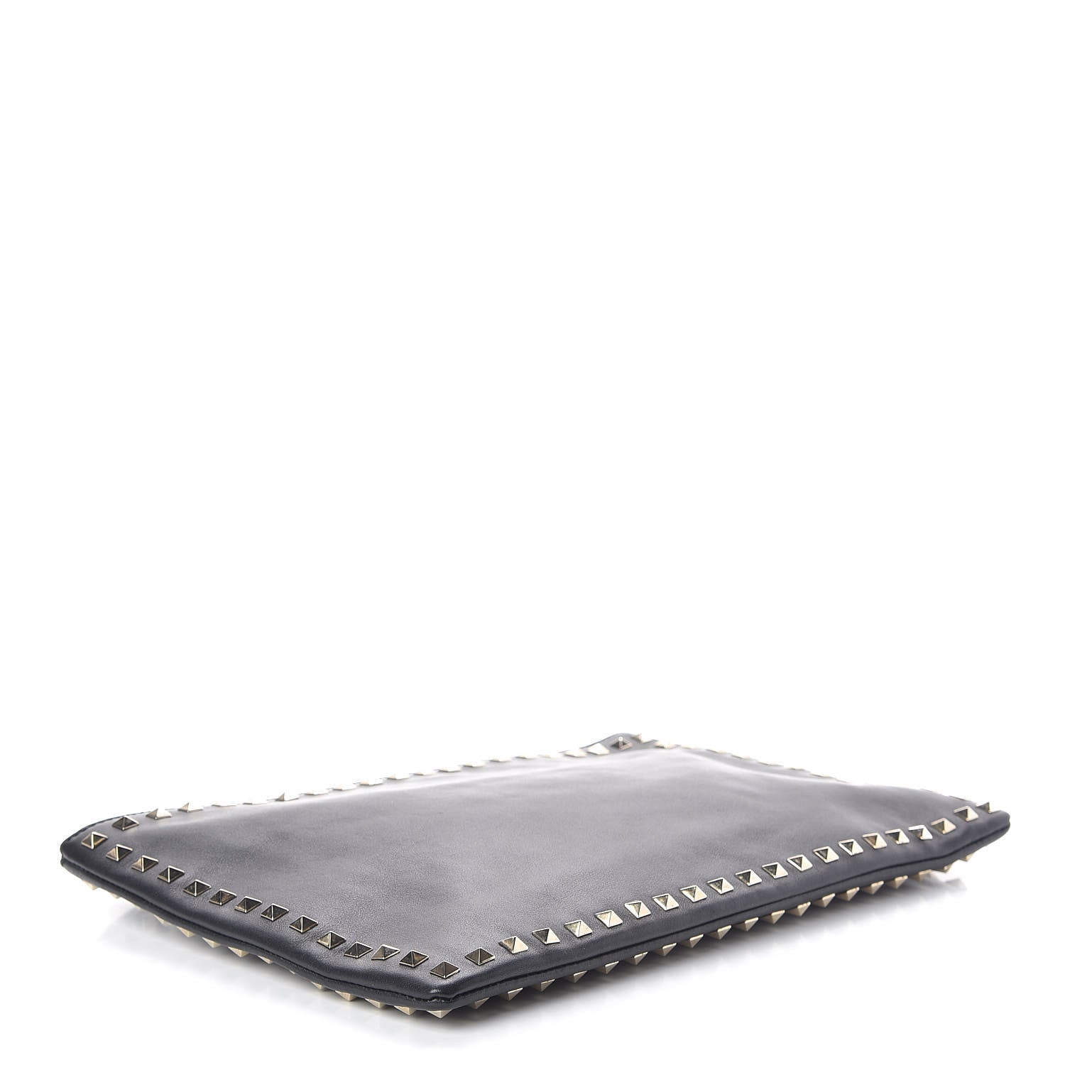 Valentino Garavani Vitello Large Rockstud Zip Wristlet Pouch Black 4 of 6