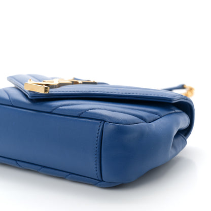 Saint Laurent Sheepskin Matelasse Chevron Monogram Classic Baby Chain Bag Blue Majorelle 11 of 11