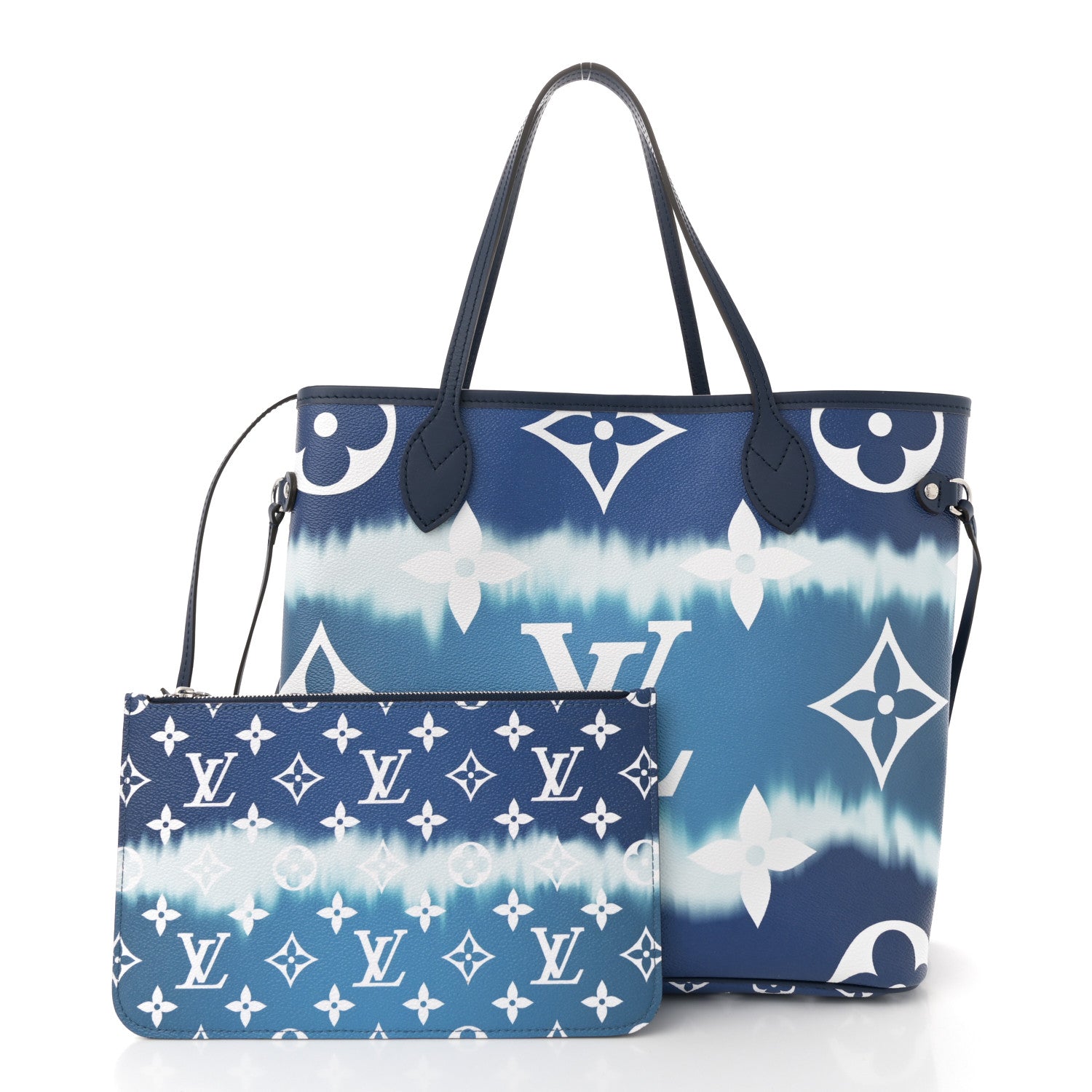 Louis Vuitton Monogram Escale Neverfull MM Blue 3 of 12