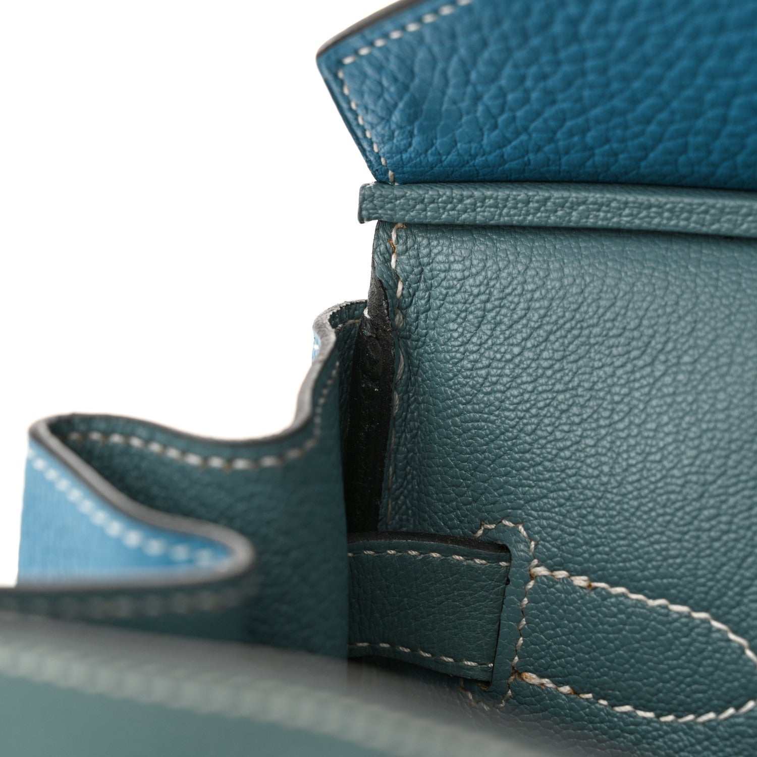 Hermes Veau Doblis Taurillon Clemence Evergrain Ghillies Birkin 35 Turquoise Ciel 11 of 12