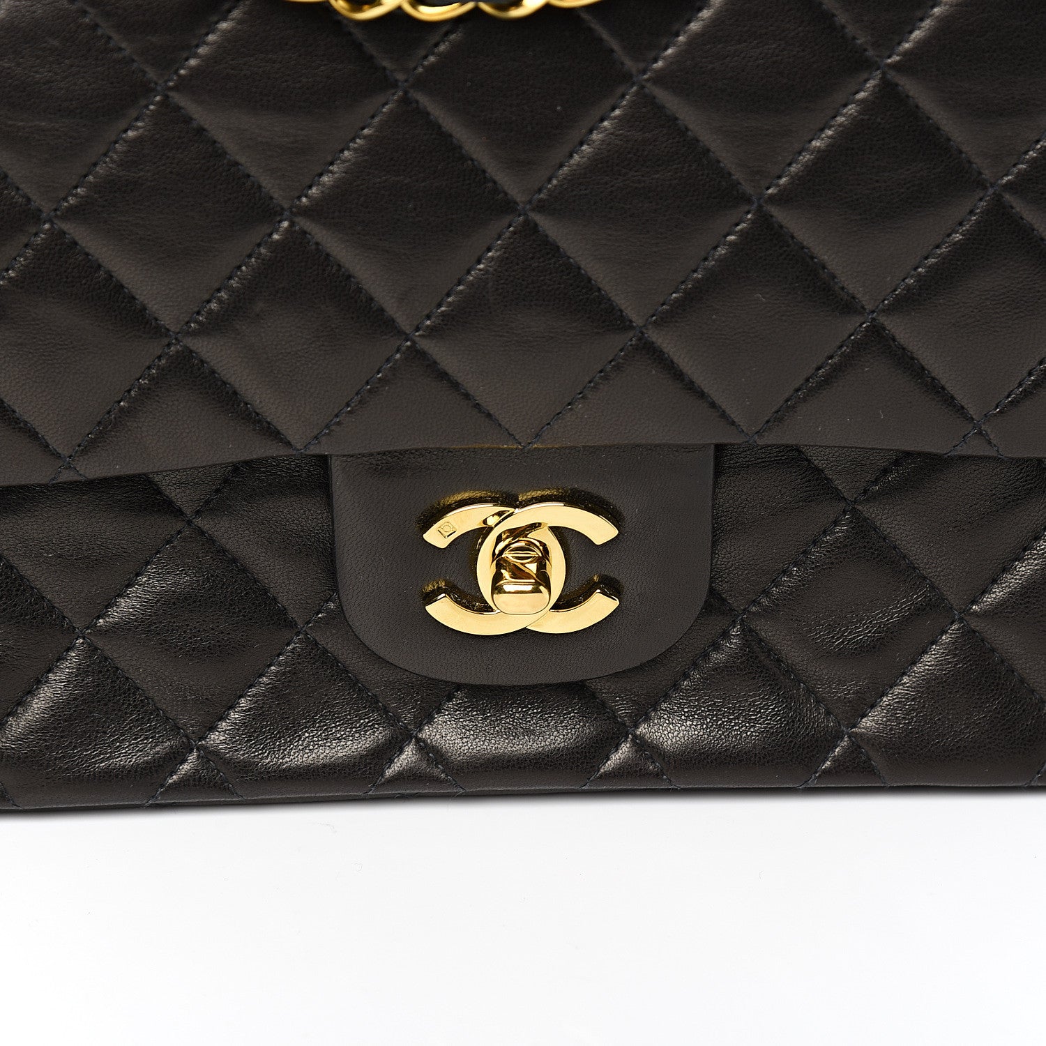 Chanel Lambskin Quilted Medium Double Flap Black 13 of 13