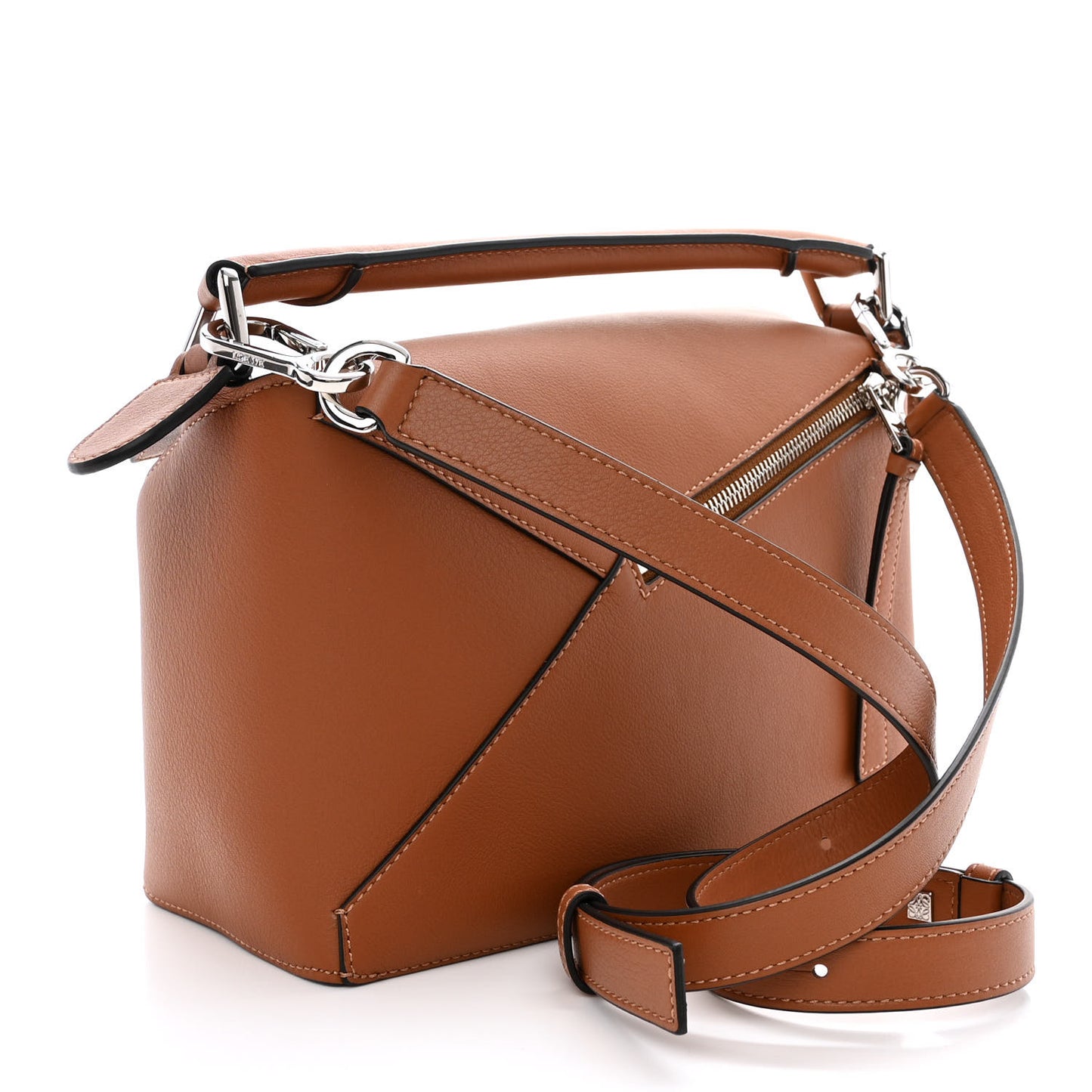Calfskin Small Puzzle Edge Bag Tan