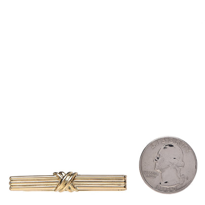 Tiffany 18K Yellow Gold Signature X Tie Clip 2 of 4