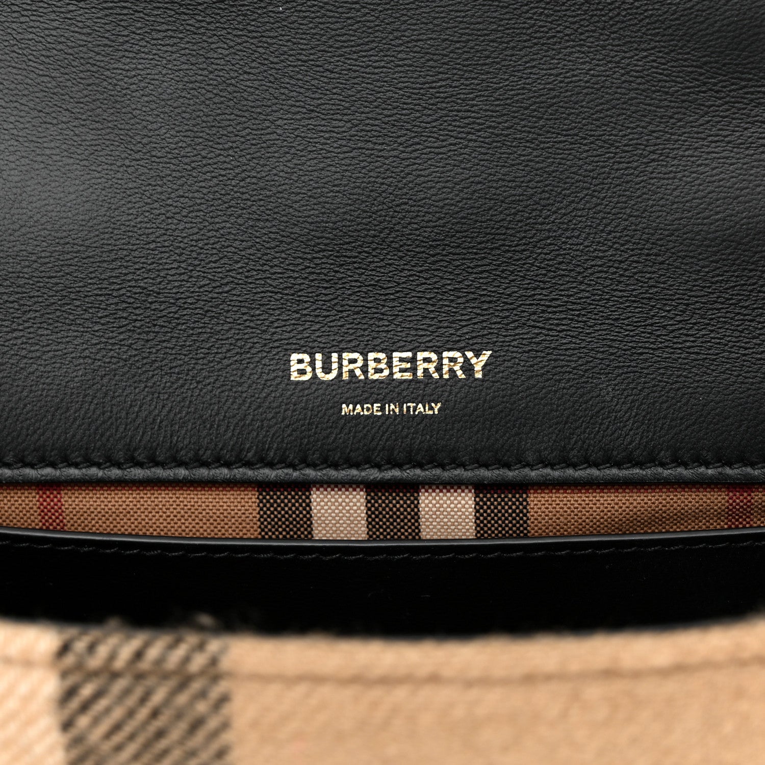 Burberry Check Cashmere Small Lola Bag Black 6 of 10