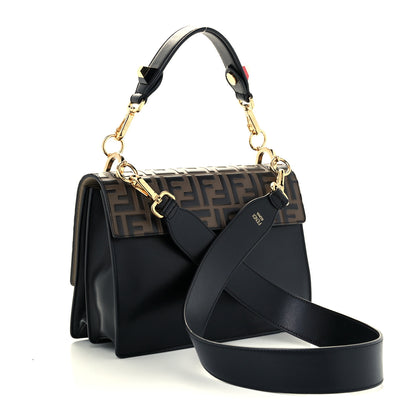 Fendi Vitello Liberty Bi-Color FF 1974 Embossed Kan I Shoulder Bag Black Maya 3 of 15