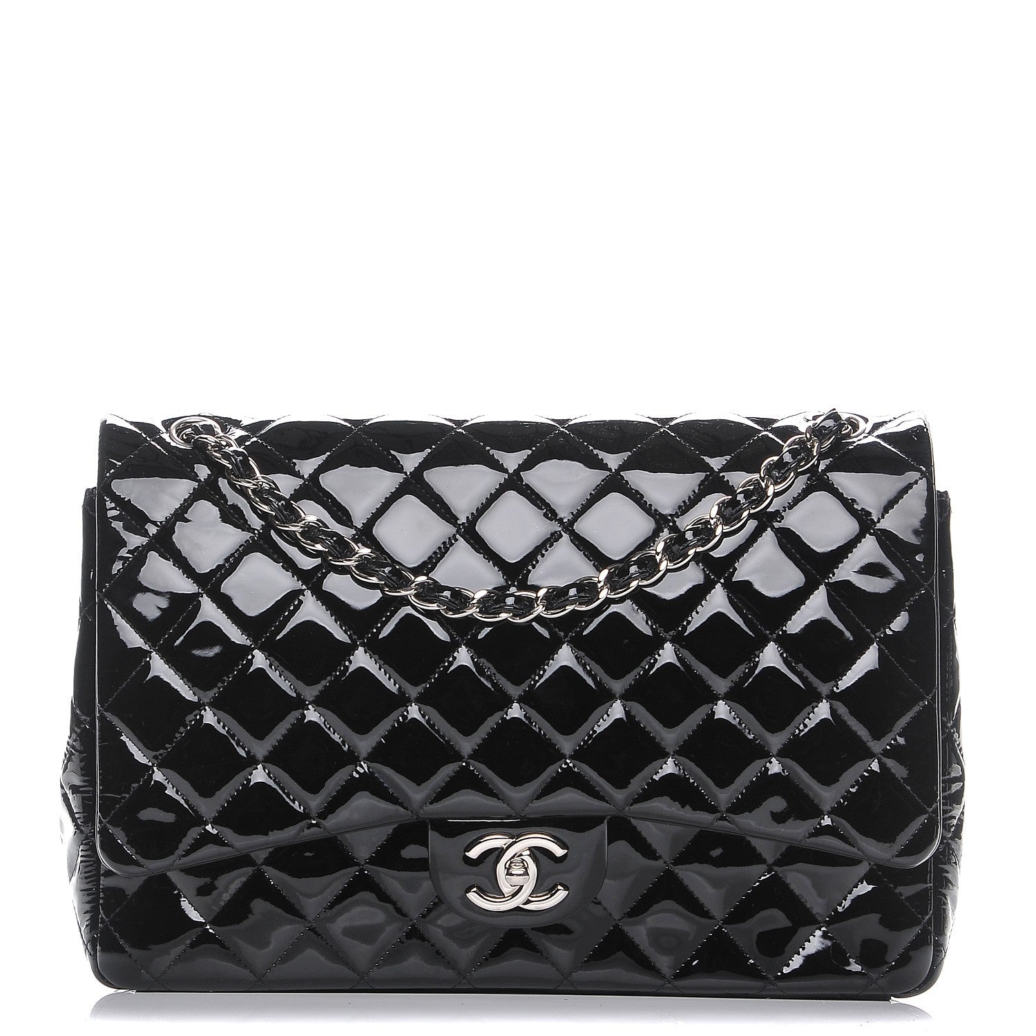 Chanel Patent Quilted Maxi Double Flap Black 1 of 7