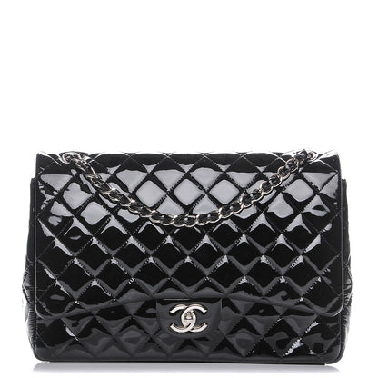 Chanel Patent Quilted Maxi Double Flap Black 1 of 7