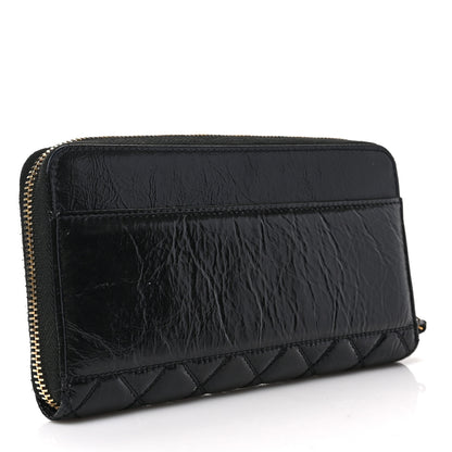 Chanel Shiny Aged Calfskin Quilted CC Wallet Black 7 of 7