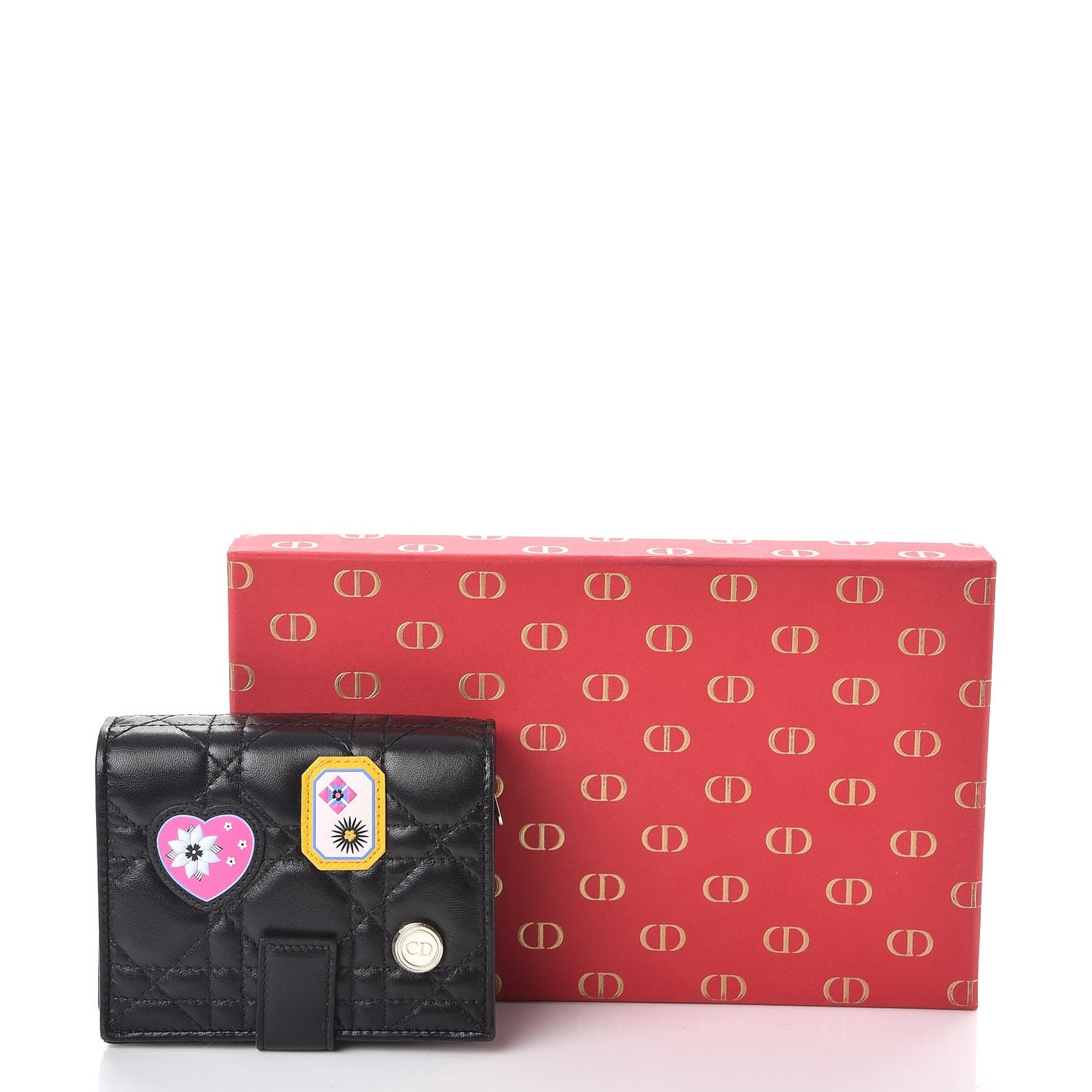 Lambskin Cannage Lucky Badge Eden Wallet Black